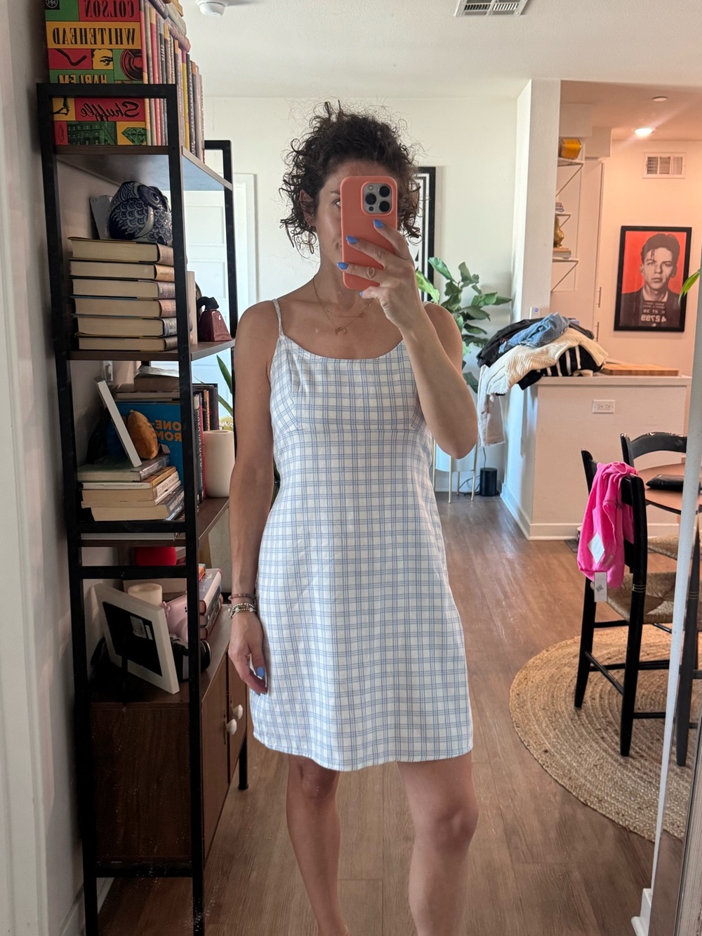 Brandy Melville Light Blue & White Gingham Mini Dress